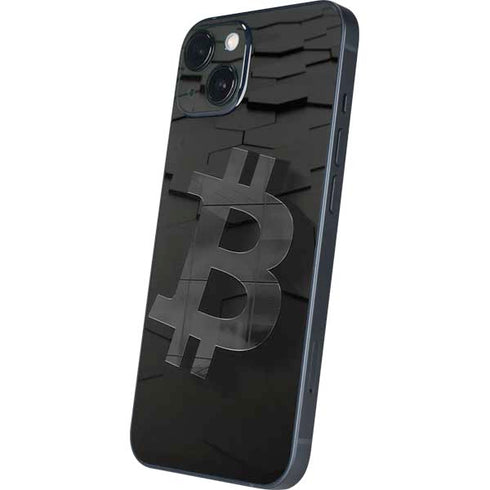 Bitcoin Textured Logo iPhone 14 Plus Skin